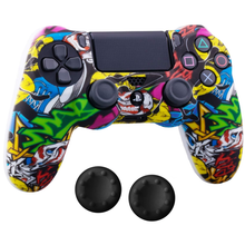 Cargar imagen en el visor de la galería, Funda Silicon Control Camuflaje Sticker Poker Skull + 2 Grips