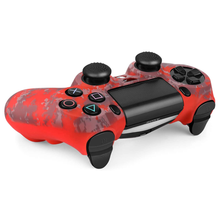 Cargar imagen en el visor de la galería, Ps4 Funda Silicon Control Camuflaje Digital Rojo + 2 Grips