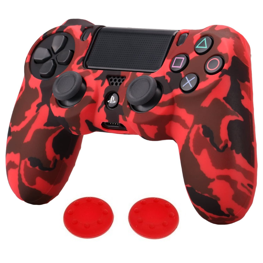 Funda Silicon Control Camuflaje Militar Rojo + 2 Grips