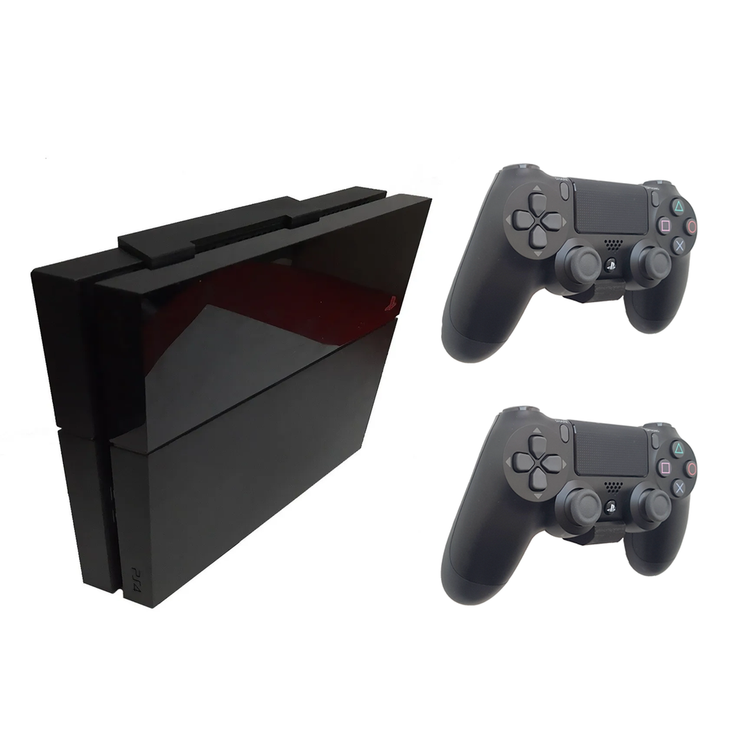 Kit Soporte Base Pared Ps4 Fat Consola + 2x Control Play 4