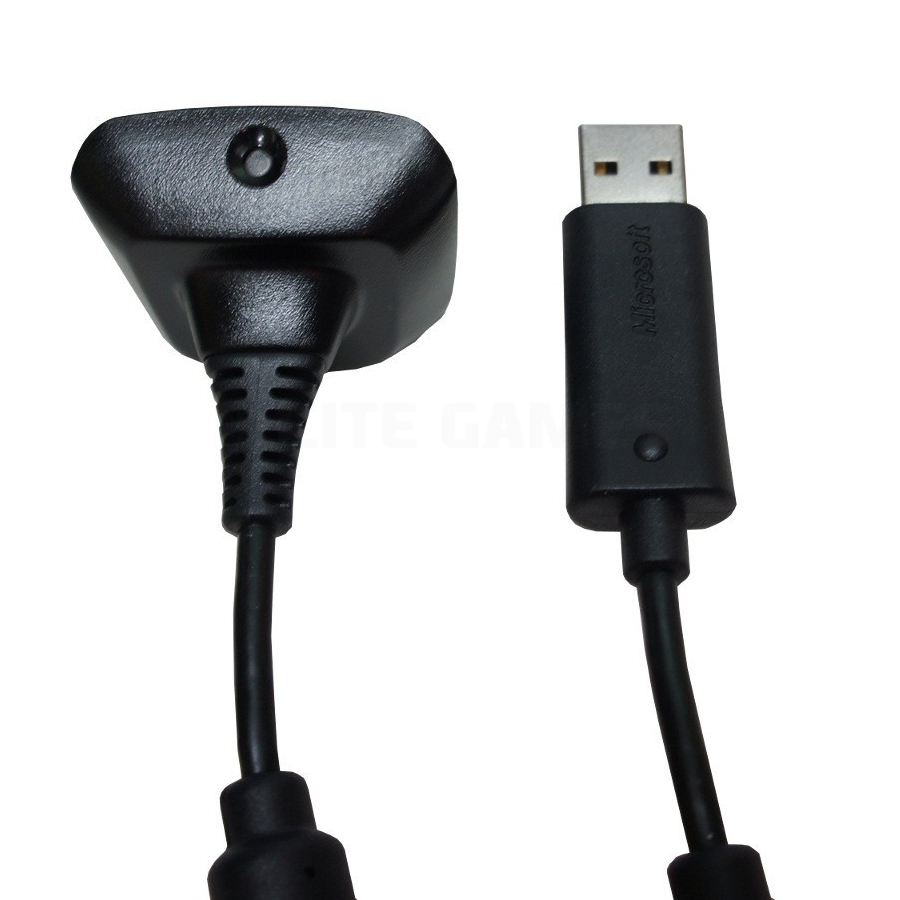 2 En 1 Cable Carga Y Juega Kit Para Controles Xbox 360 Negro